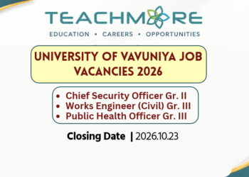 University of Vavuniya Job Vacancies 2026