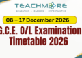 G.C.E. O/L Examination 2026 Timetable Released