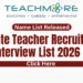 Graduate Teacher Recruitment Interview List 2026