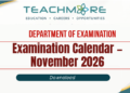 Department of Examinations Schedule November 2026