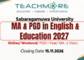 Sabaragamuwa University MA & PGD in English & Education 2027
