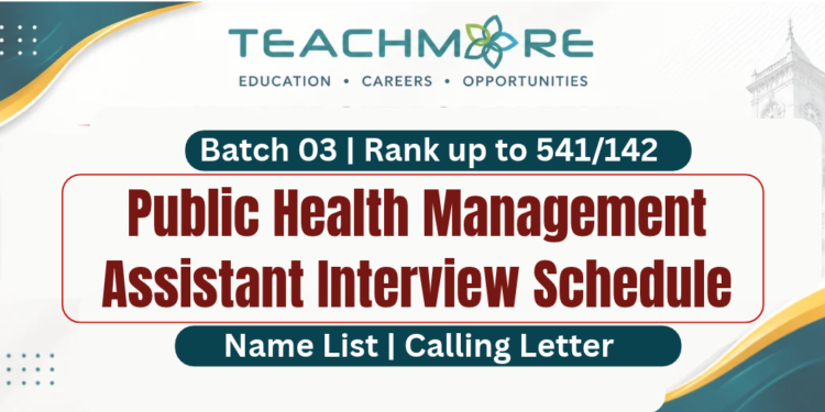 Public Health Management Assistant Interview Schedule 2026