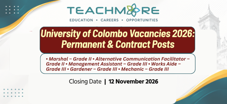 University of Colombo Vacancies 2026