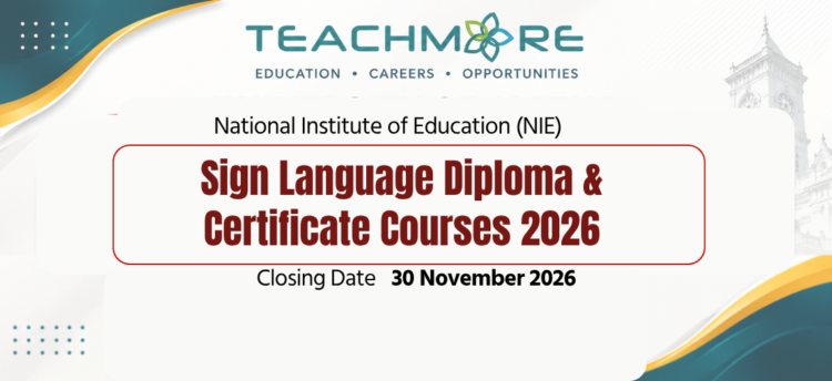 Diploma in Sign Language NIE 2026, National Institute of Education sign language certificate, NIE Maharagama sign language intake 2026