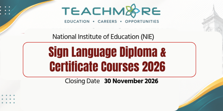 Diploma in Sign Language NIE 2026, National Institute of Education sign language certificate, NIE Maharagama sign language intake 2026