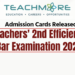 Teachers' 2nd Efficiency Bar Examination 2026: Admission Cards Released