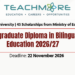 Application for Postgraduate Diploma in Bilingual Education 202627
