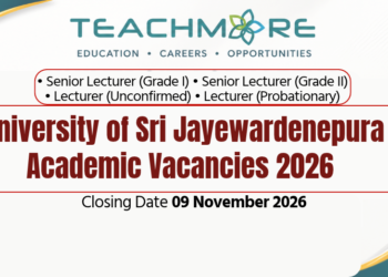 Official University of Sri Jayewardenepura Academic Vacancies 2026 Recruitment Notice